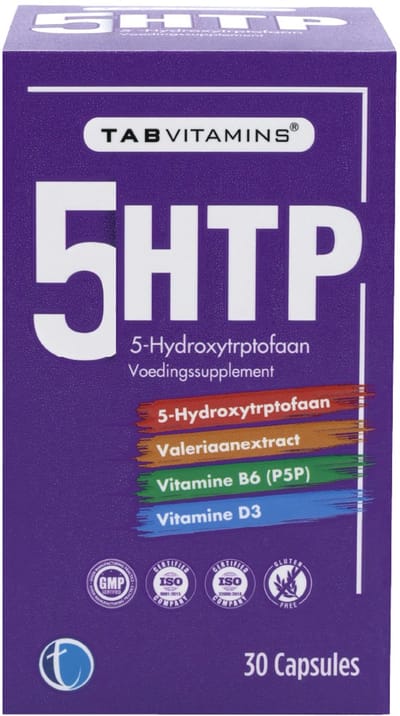 TAB Vitamins 5-HTP – 5-Hydroxytryptofaan, Valeriaan Extract, Vitamine B6 (P5P), Vitamine D3 - 30 Porties