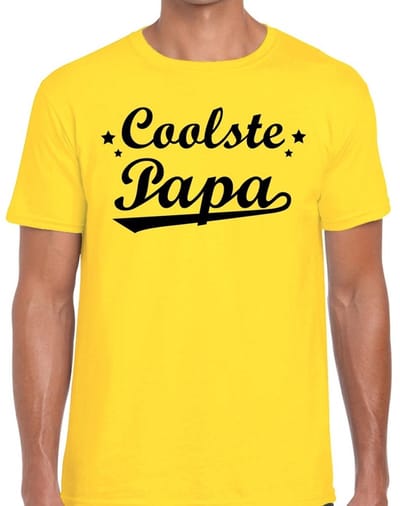 Coolste papa t-shirt geel voor heren -  geel coolste papa cadeaushirt - vaderdag shirt XXL