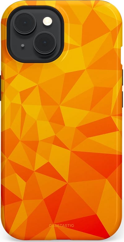 Casetastic Hoesje Geschikt voor Apple iPhone 15 Magsafe - Stijlvolle Beschermende Duo-layer Case - Citrus Polygoon