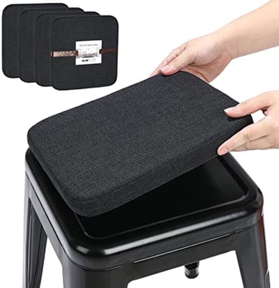 Magnetische Stoelkussens voor Stapelbare Metalen Stoelen - Ademend en Comfortabel (Zwart, 4 Stuks)