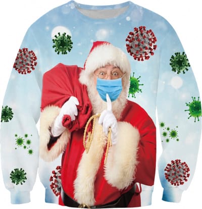 Fuck Corona Foute kersttrui - Maat: L - Kerstmis trui - Heren kersttrui - Dames kersttrui - Foute kersttruien - Kerst outfit - Kerstkleding - Lelijke kersttrui - Gekke kersttrui -