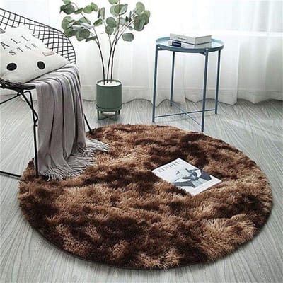 Nordic Stijl Rond Tapijt Woonkamer Thuis Tapijt Decoratie Comfortabel Zacht Kleurverloop Veelzijdig Ontwerp Antislipmat 60x60cm gray