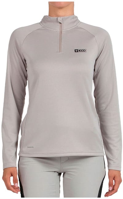+8000 Lua Half Rits Lange Mouw T-shirt Grijs S Vrouw
