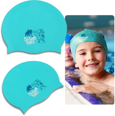 Paw Patrol Chase Zwemcap, Silicone voor kinderen 3+, Rekbaar, Universele maat voor zwembad