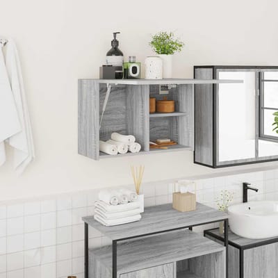 vidaXL - Badkamerwandkast - 60x25x40 - cm - bewerkt - hout - grijs - sonoma - eiken
