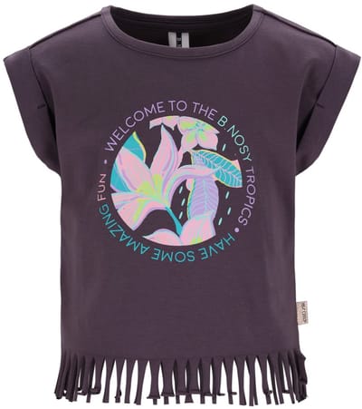 B.Nosy - Tikki Meisjes Shirt - Anthracite - Maat 158/164