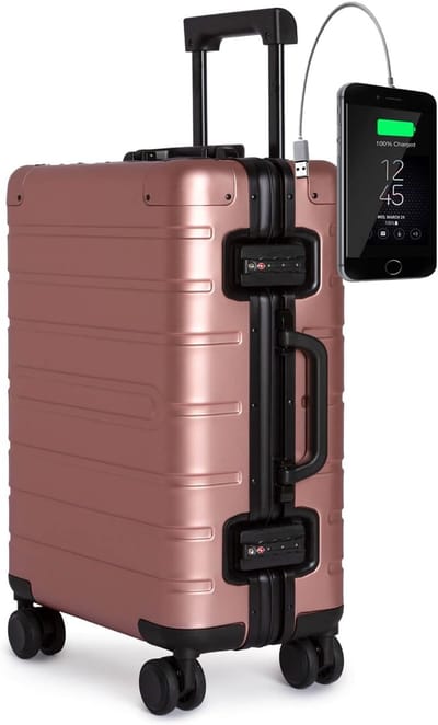 Aluminium Handbagage Koffer met USB Aansluiting voor Jongens en Volwassenen - 55x35x20 cm