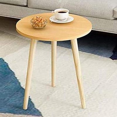Houten Salontafel - Ronde Tafel - Woonkamer Meubels - Met Opberger - Niet Opvouwbaar - Houtkleur