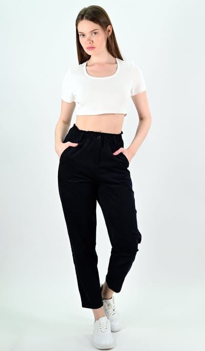 YesMooi - Corduroy Broek - Dark Navy - M (38) - %100 Katoen - Dames Broek