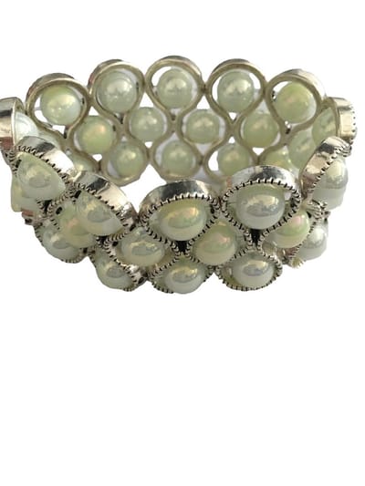 Petra's Sieradenwereld - Armband infinity met witte parels (25)