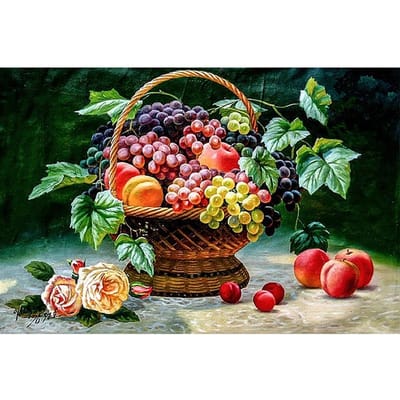 DIY 5D volledige diamant schilderij kruissteek bloemenmand fruit diamant borduurwerk handwerken 20X30CM gray