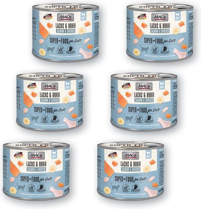 MAC's Kattenvoer Natvoer Blik 96,8% Zalm & Kip 6 x 200g