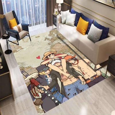Anime One Piece Karakters Luff Vloerkleden Kamer Voetmat Vloer Antislip Groot Tapijt Huis Slaapkamer Decoratie 50X80CM