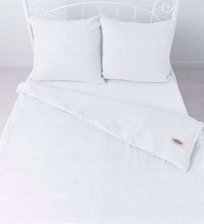 Matex Serie - Dubbele Gelaasde Muslin Beddengoedset - 160x200 cm - Wit