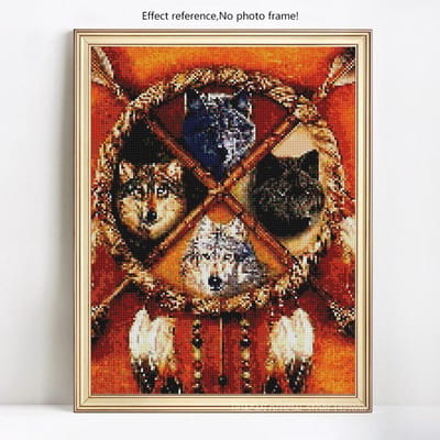 Diamant Schilderij Dieren Hobby En Handwerk Diamant Borduurwerk Wolf Woondecoratie 20X30