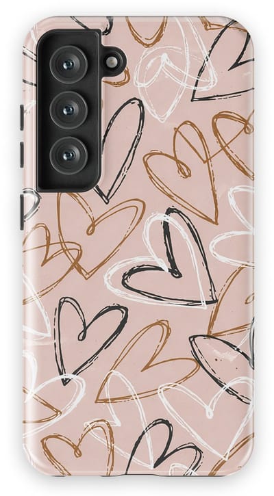Tough Hoesje met Hartjes Samsung Galaxy S23 | Little Love Tough Case Geschikt voor Mag | Hartjes Print Backcover Samsung Galaxy S23 Artful Hearts