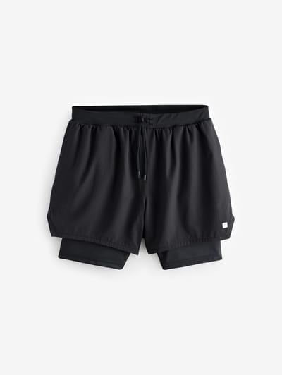 Next - Heren - Active 2-in-1 shorts - Zwart