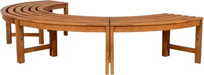 CLP Male halfrond tuinbankje - boombank - weerbestendig - zonder rugleuning - 180 graden - diameter 250 cm - teak - teak