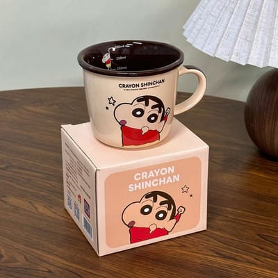 Schattige Keramische Mok Kinderweegschaal Crayon Shin Shiba Drinkbeker Koppels Stijl Ontbijtbeker Verjaardagscadeau 301-400ml