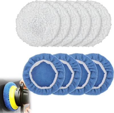 Dailygoods- Polijstpad Set 10-delig - Microvezel/Wollen Hoezen - 5-6 inch - Voor Waxen/Reinigen/Polijsten - Duurzaam - Professionele Kwaliteit - Polijstpads