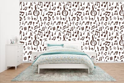 Behang - Fotobehang Muzieknoten - Patronen - Muziek - Breedte 500 cm x hoogte 280 cm