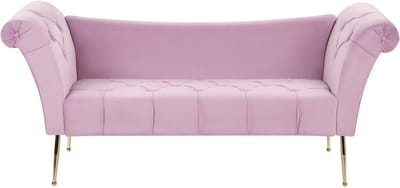 BELIANI NANTILLY - Chaise longue - Lichtviolet - Symmetrisch - Fluweel