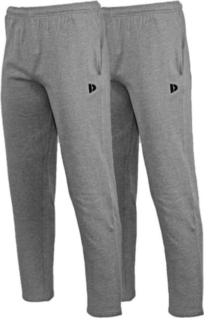2-Pack Donnay - Joggingbroek rechte pijp (Wess) - Sportbroek - Heren - Silver-marl (032) - maat S