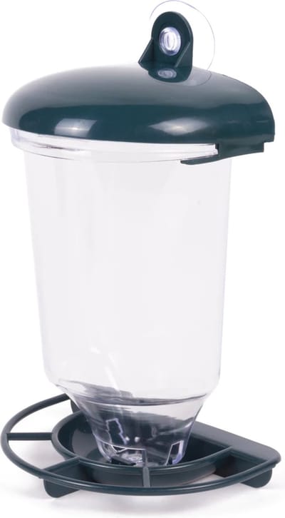 Vogelvoedersilo zuignap - weerbestendig - vogel - vogels - birds - feeder - 23 cm - groen