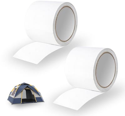 2 Stuks - Tent Tape - Reparatietape - Fix Tape - 8cm x 8M - Dekzeil Reparatietape Waterdicht - Premium PVC Reparatierand Drielagig Weerbestendig - Krachtige Zware Plakband - voor Partytent Vrachtwagenzeil Boottent Zwembadfolie