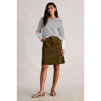White Stuff Tia Cord Skirt Khaki Green Taglia: 12 | Minigonne Outlet | Donna | Marrone