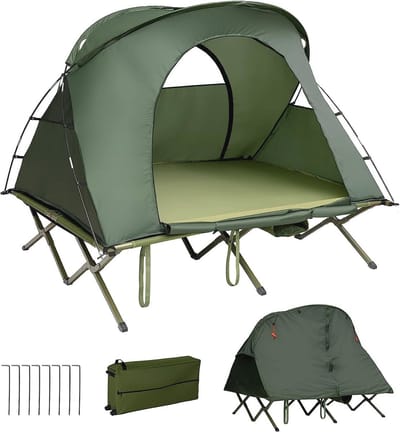4-in-1 Camping Tent en Bed voor 2 Personen - Waterdicht en Comfortabel voor Kamperen