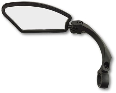 Porteur Fietsspiegel Links – Verstelbaar & Onbreekbaar – Geschikt voor E-Bike, Racefiets en Speed Pedelec – Voor Stuur 21-26mm – Zwart