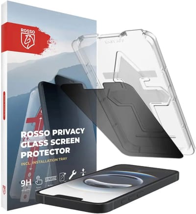 Rosso Privacy Screen Protector Geschikt voor Apple iPhone 17e / 16e - 9H Gehard Glas - Met Installatietray - Case Friendly Tempered Glass - Anti Spy - Eenvoudige Installatie