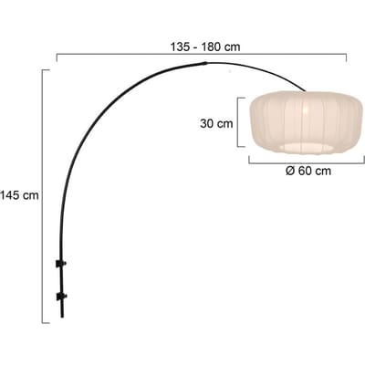 Wandlamp trendy zwart bamboe en metaal Draaibaar, kantelbaar en uitschuifbaar Sparkled Light 1481ZW + K41931S