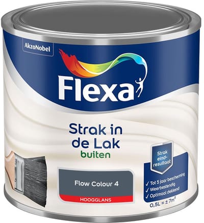 Flexa - Strak In De Lak Buitenlak Hoogglans - Flow Colour 4 - Mengverf - 500 Ml