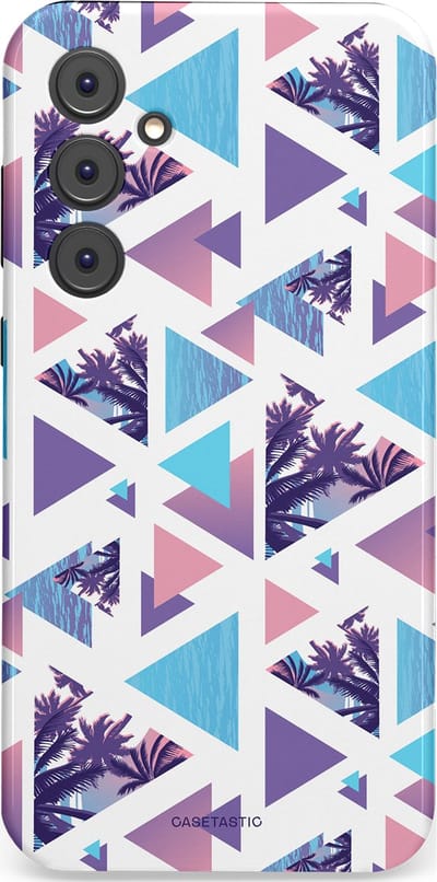 Casetastic Hoesje Geschikt voor Samsung A35 - Stijlvolle Beschermende Duo-layer Case - Zomervibe geometrie