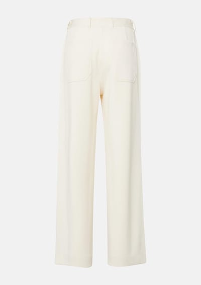 Vrouwelijke wijde broek met plooien en zakken COMMA