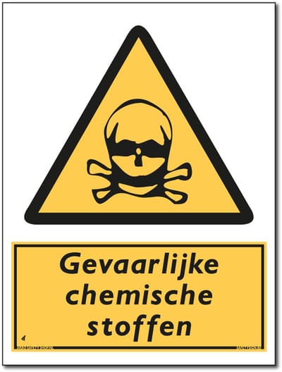 Gevaarlijke chemische stoffen bord - Waarschuwing - Forex - 30 x 40 cm