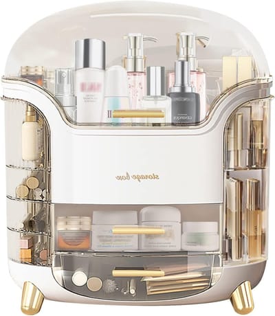 Cosmetica Opbergdoos met Lades en Deksel - Grote Capaciteit voor Make-up Organisatie en Dressing Table