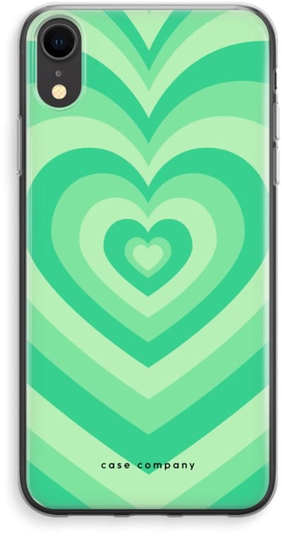 Case Company® - Hoesje geschikt voor iPhone XR hoesje - Hart Groen - Soft Cover Telefoonhoesje - Bescherming aan alle Kanten en Schermrand