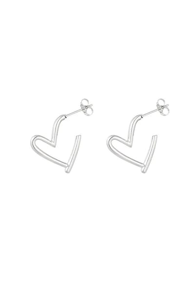 Hart Oorbellen - Zilver - Roestvrijstaal- Jewelleries.nl - Dames - Liefde