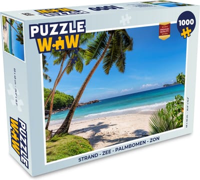 Puzzel Strand - Zee - Palmbomen - Zon - Legpuzzel - Puzzel 1000 stukjes volwassenen