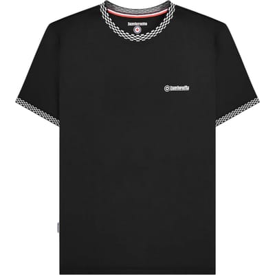Lambretta Heren Tweekleurig Ringer T-shirt (Zwart)