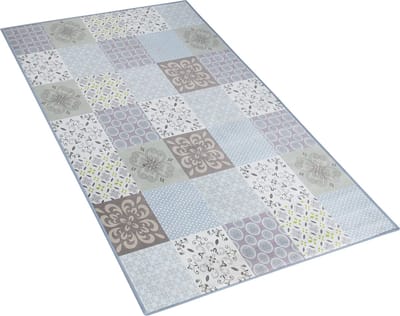 INKAYA - Laagpolig vloerkleed - Lichtgrijs - 80 x 150 cm - Polyester