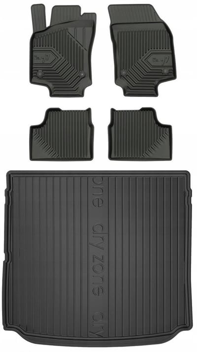 FROGUM 77 Set Automatten en Kofferbakmat - Geschikt voor OPEL ASTRA H Kombi (2004-2014) - TPE Rubber - Zwart