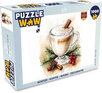 Puzzel Winter - Koffie - Warm - Decoratie - Legpuzzel - Puzzel 1000 stukjes volwassenen
