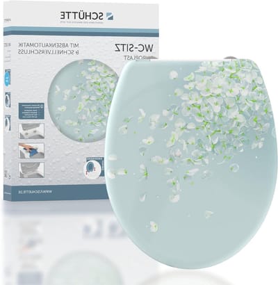 Toiletbril - Toiletdeksel - Badkamer Vernieuwen - Soft close mechanisme - Universeel O-vorm - Windbloem motief