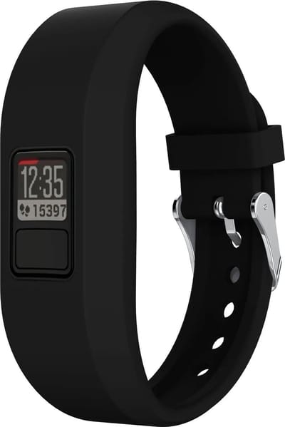 Strap-it Siliconen bandje - geschikt voor Garmin Vivofit 3 & Vivofit jr junior 1/2 - zwart