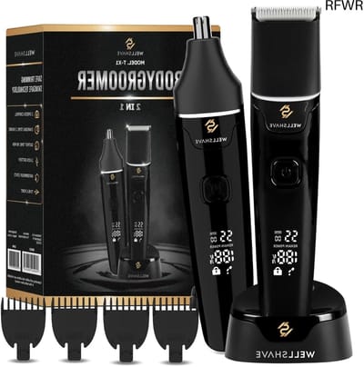 RFWR® 2-in-1 Intiem Scheerapparaat en Neushaartrimmer voor Mannen - Waterdicht en Oplaadbaar