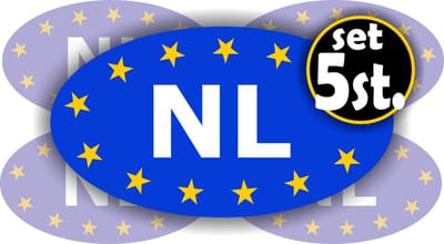 JERMA - NL Europa kenteken sticker set 5 stuks klein formaat
